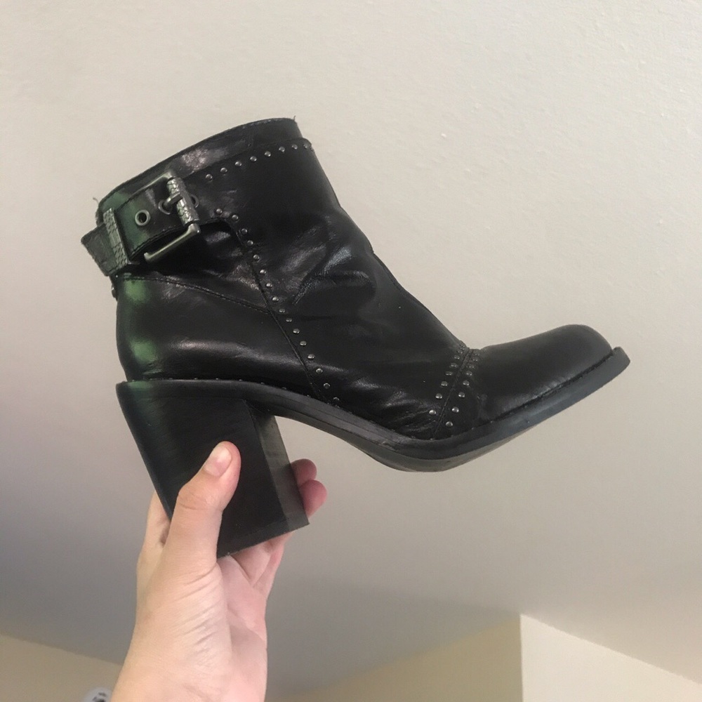 Black studded ankle boots